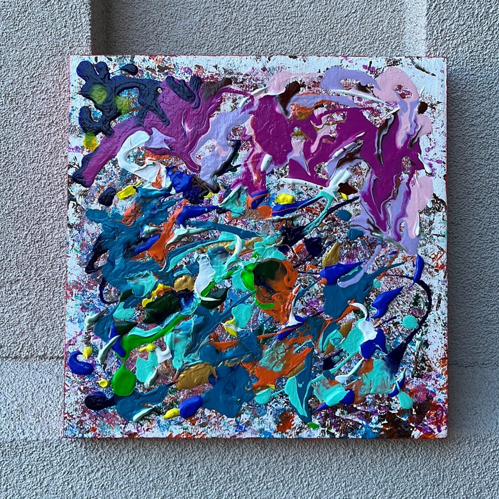 10 x 10” Acrylic Painting on wood canvas for Home Decor 🎨